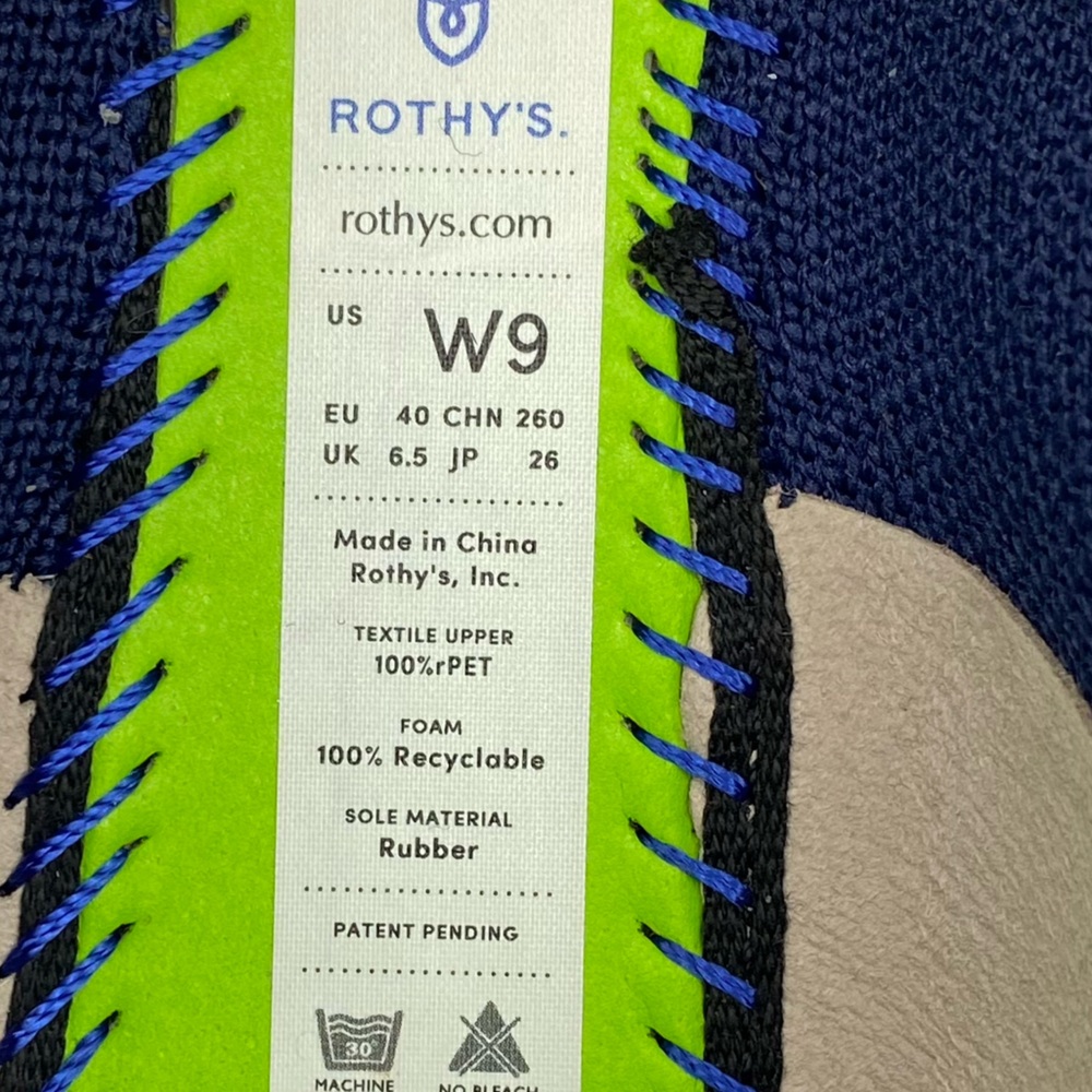 Rothy’s blue tan bow Maryjane pointed toe shoes size 9 - Picture 7 of 7